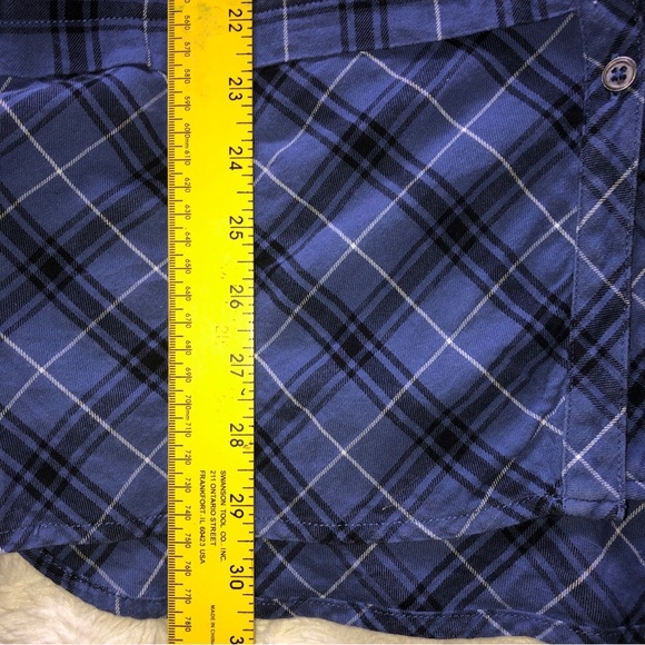 J Jill mixed tartan button up shirt. Blue plaid sz- XL - Picture 10 of 12